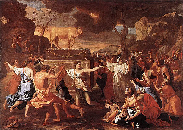 Nicolas Poussin: Der Tanz ums goldene Kalb, um 1634, in der National Gallery in London