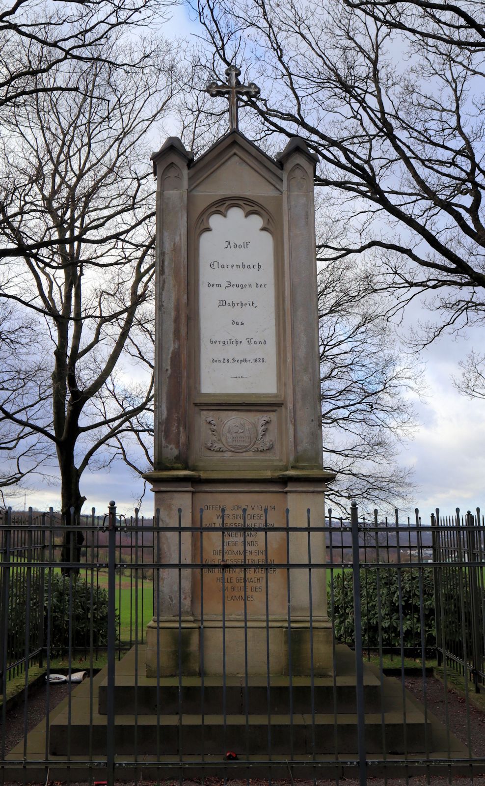 Denkmal für Adolf Clarenbach, 1829, nahe seines Geburtshauses in Lüttringhausen