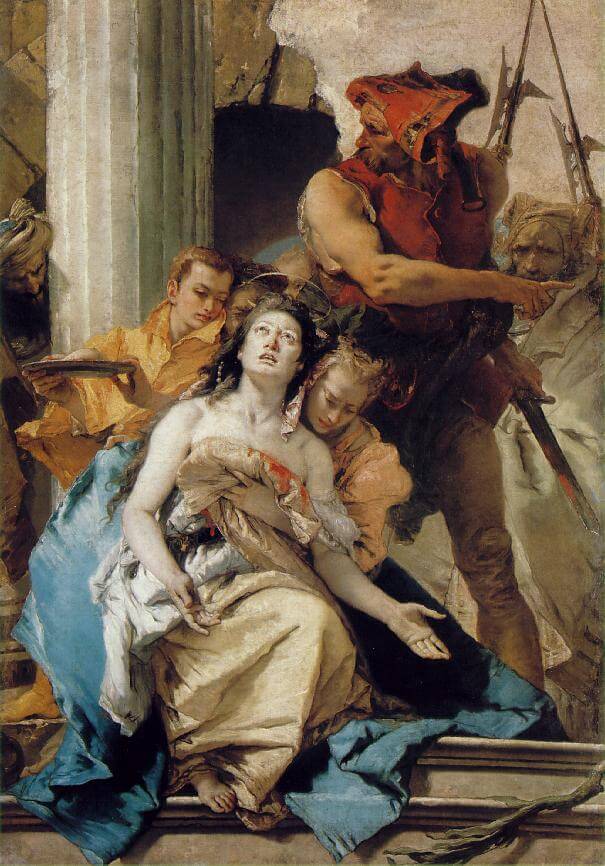 Giovanni Battista Tiepolo: Das Martyrium der heiligen Agatha mit den abgeschnittenen Brüsten, 1756. Gemäldegalerie, Staatliche Museen Preussischer Kulturbesitz in Berlin