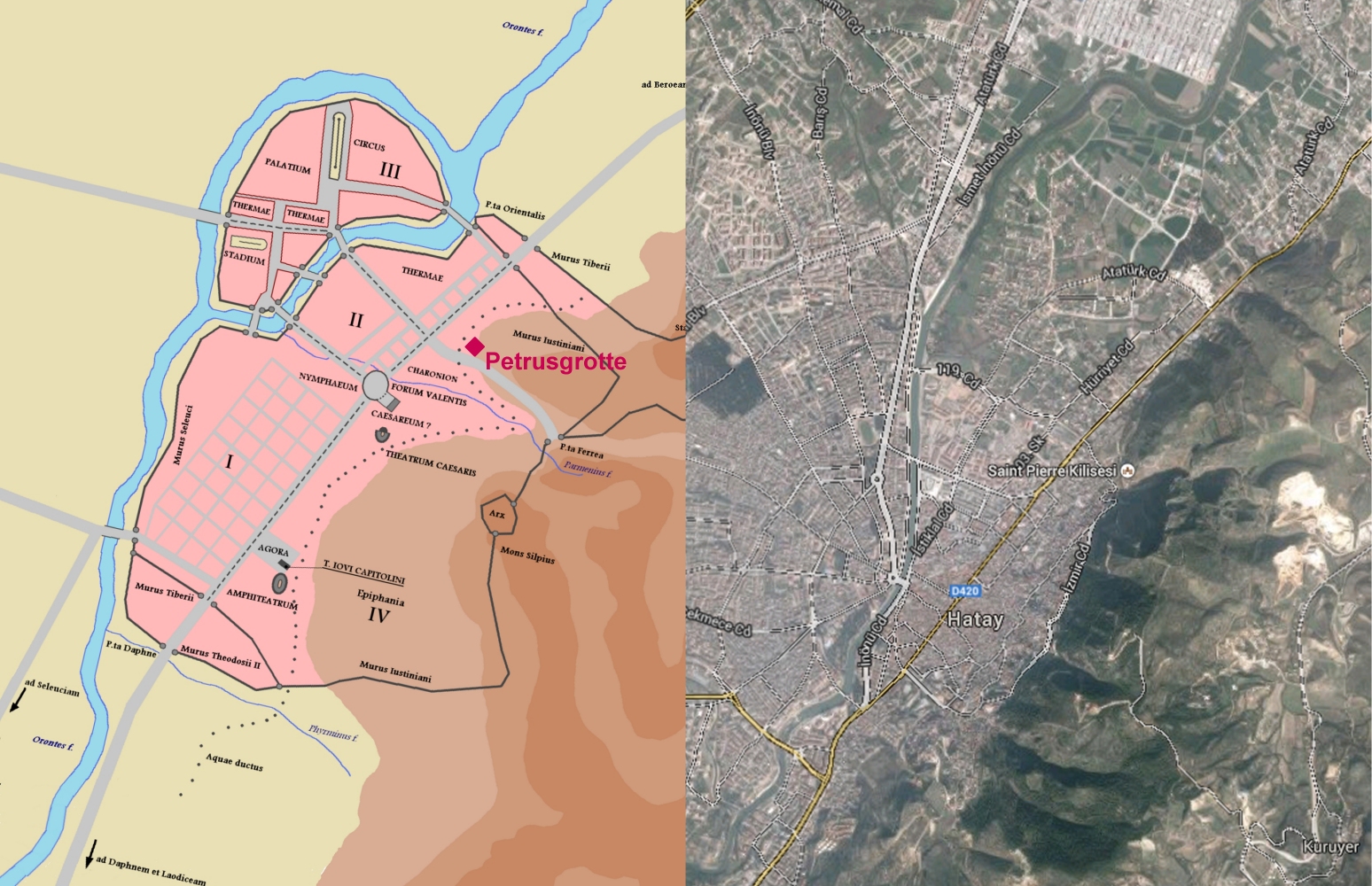 Antikes Antiochia und heutiges Antakya / Hatay