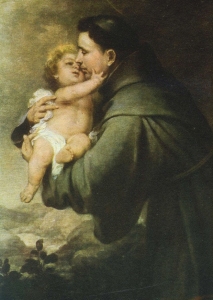 Bartolomé Esteban Murillo: Antonius mit dem Jesuskind (Ausschnitt), 1670, in der Gemäldegalerie in Berlin