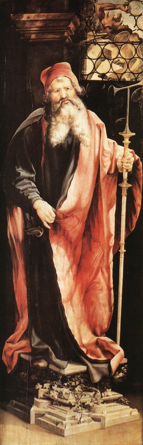 Matthias Grünewald: Antonius, Isenheimer Altar, linker Flügel, um 1515, im Musée d'Unterlinden in Colmar