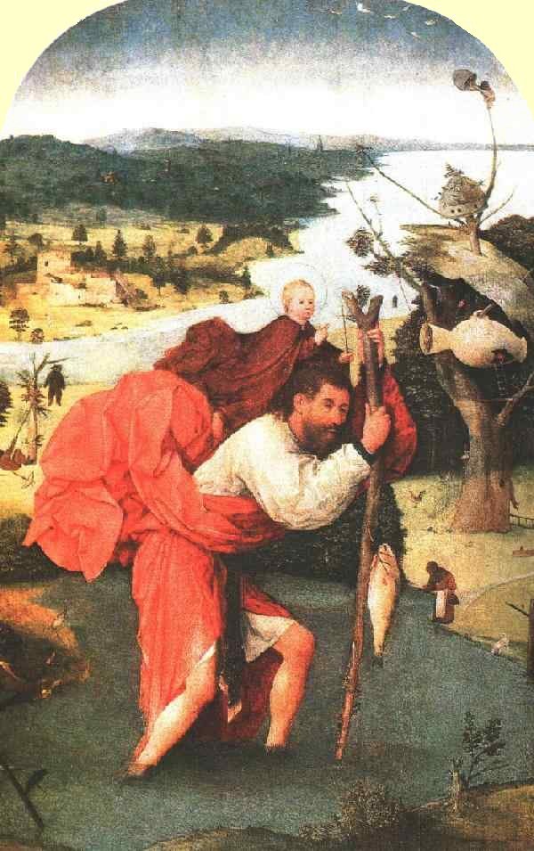 Hieronymus Bosch: Christophorus mit dem Jesuskind, um 1496, Museum Boijmans Van Beuningen in Rotterdam