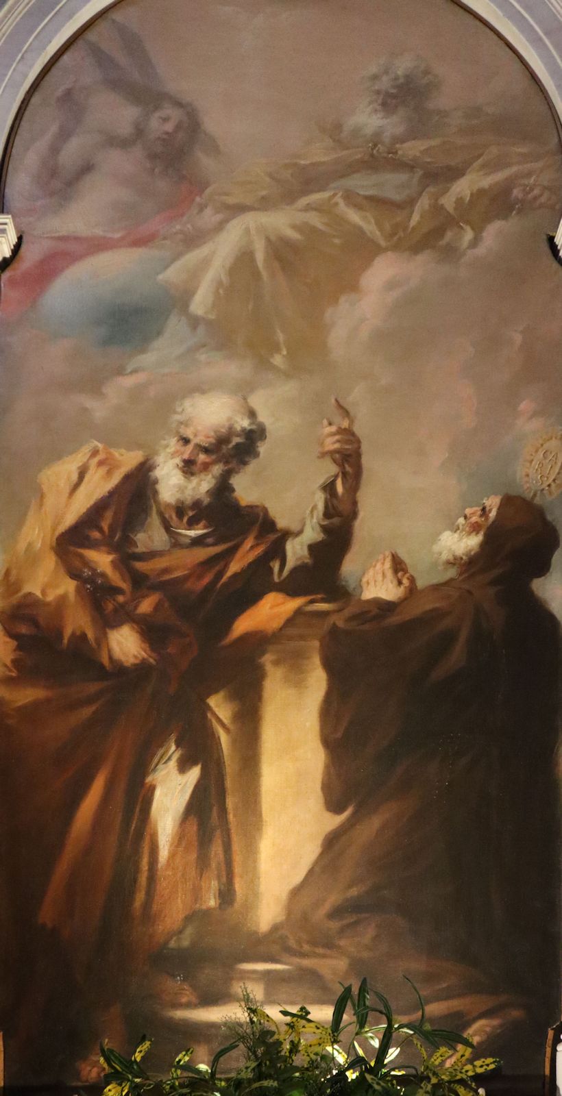 Giannantonio Pellegrini: Franz (rechts) mit Petrus vor der heiligen Dreieinigkeit, um 1700, in der ehemaligen Kirche San Vitale / San Vidal in Venedig