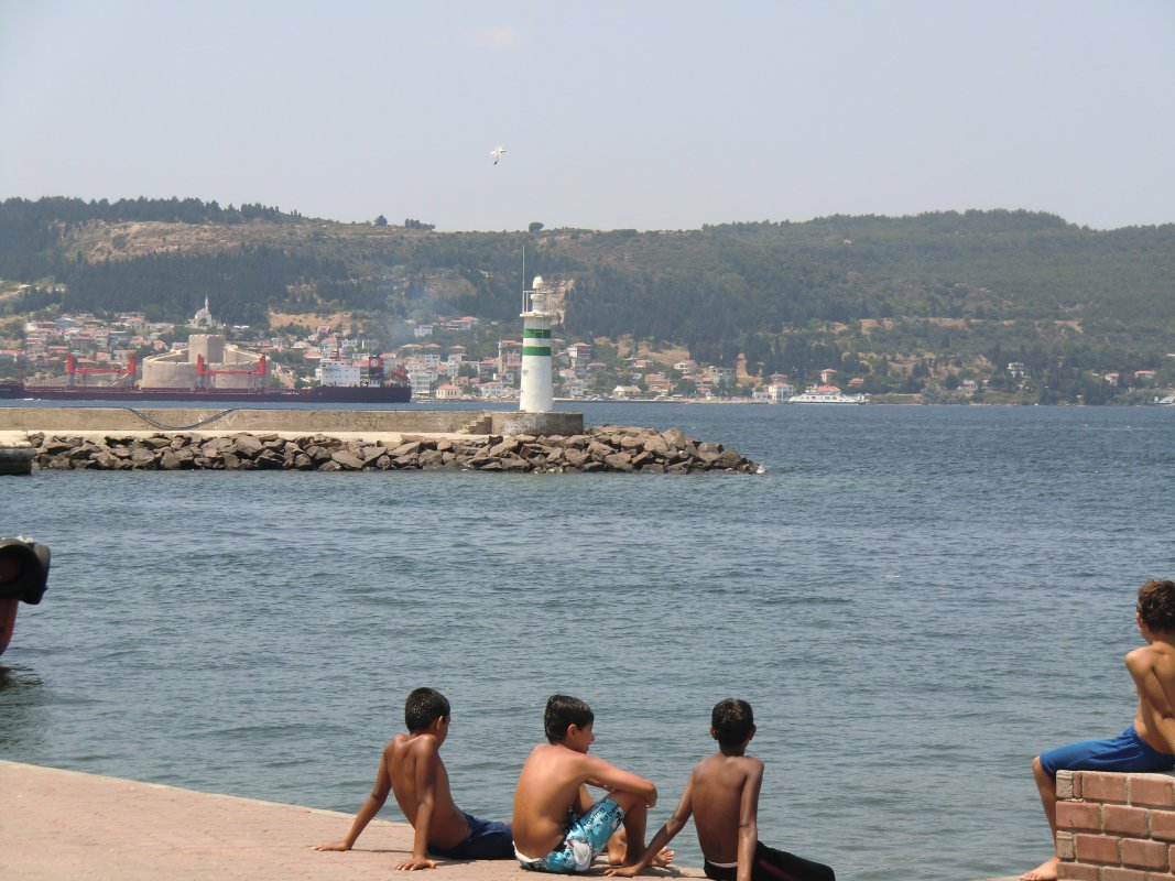 Die engste Stelle der Dardanellen in Çanakkale