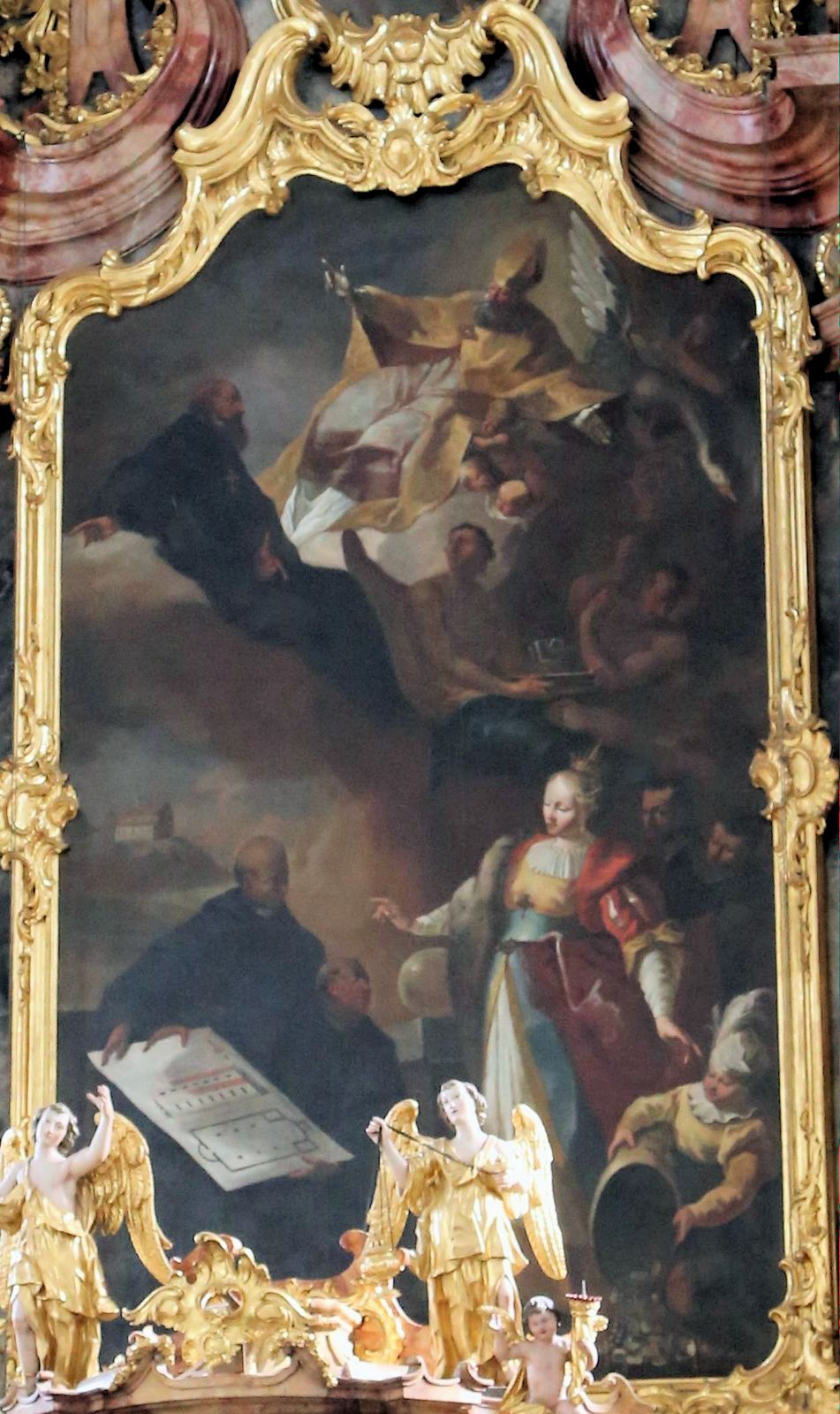 Johann Baptist Deyrer: Klostergründerin Haziga, um 1765, Altarbild in der Martinskirche in Fischbachau