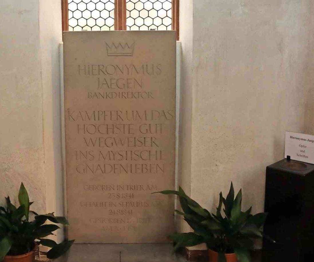 Hieronymus Jaegens Grab in der Kirche St. Gangolf in Trier