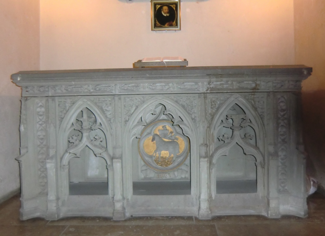 Jakob Andreäs Grab im Eingang der Stiftskirche in Tübingen