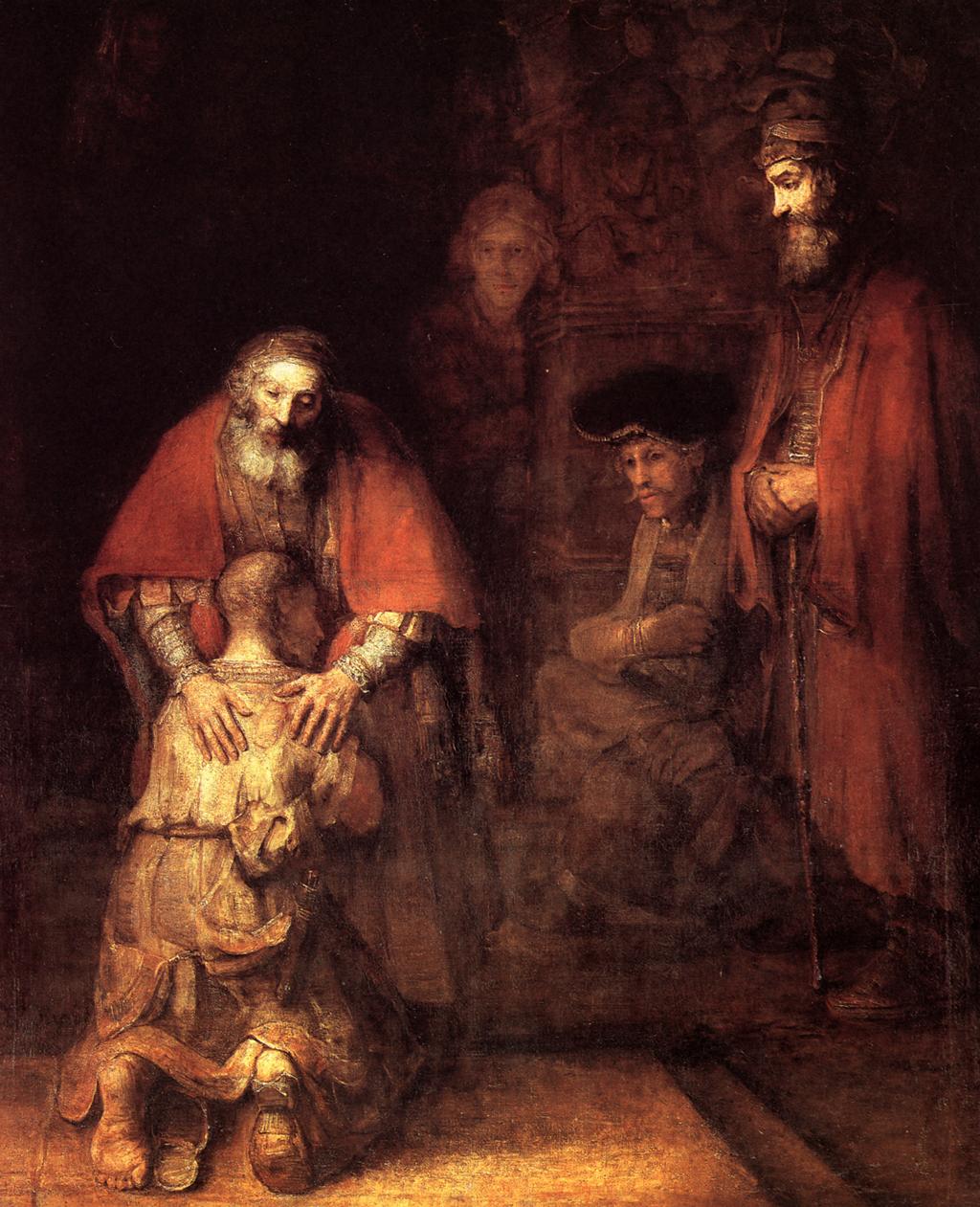 Rembrandt Harmensz van Rijn: Rückkehr des verlorenen Sohnes, um 1669, in der Hermitage in St. Petersburg