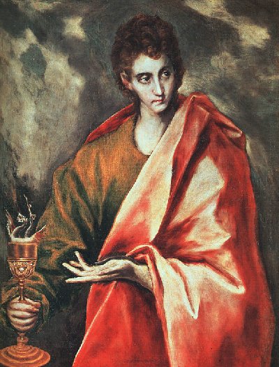 El Greco: Johannes, der Evangelist, um 1600, im Nationalmuseum del Prado in Madrid