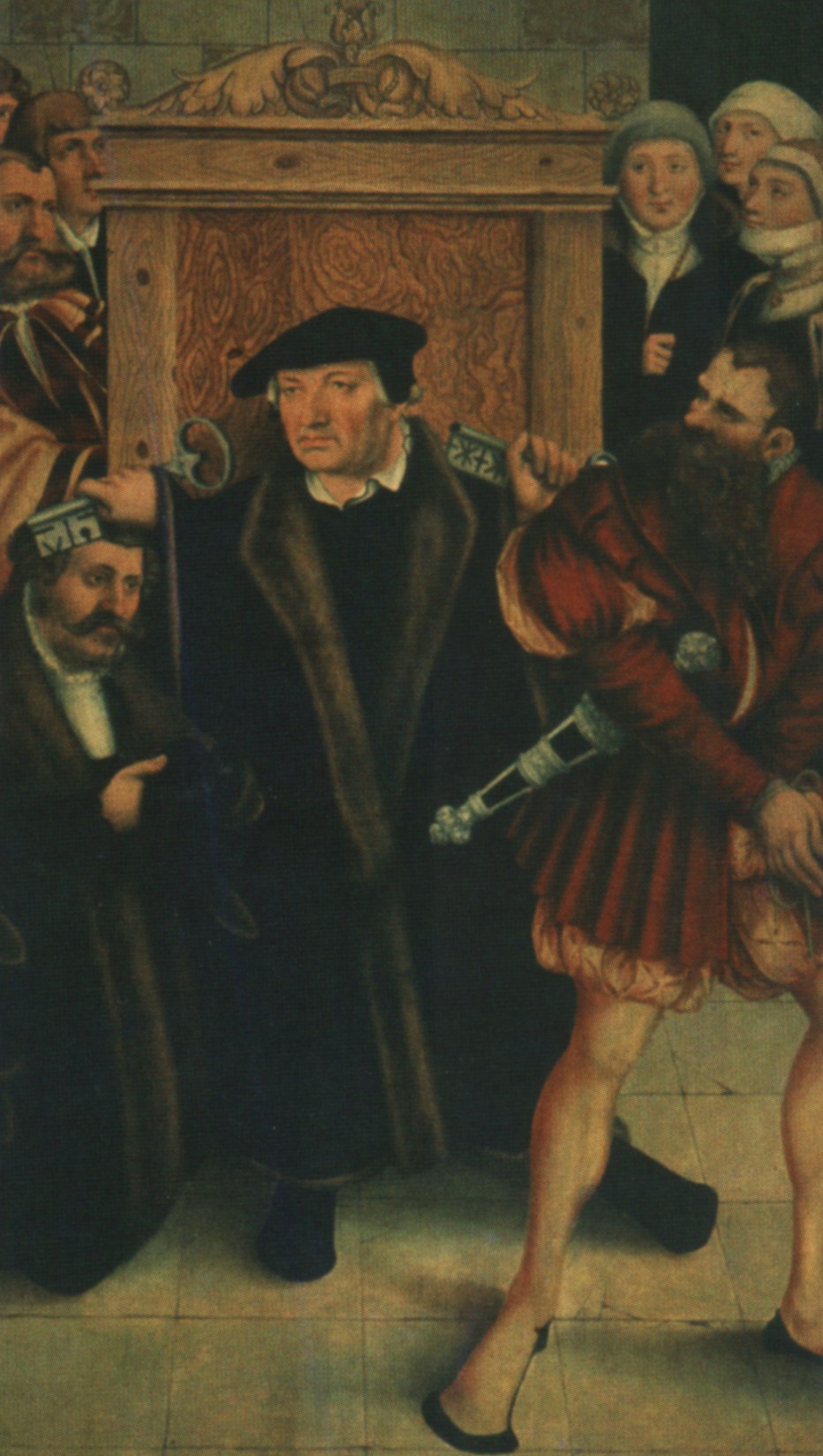 Lukas Cranach der Ältere Johannes Bugenhagen nimmt die Beichte ab, Altar der Stadtkirche in Wittenberg