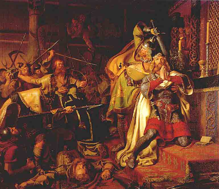 Christian Albrecht von Benzon: Kanuts Martyrium, 1843