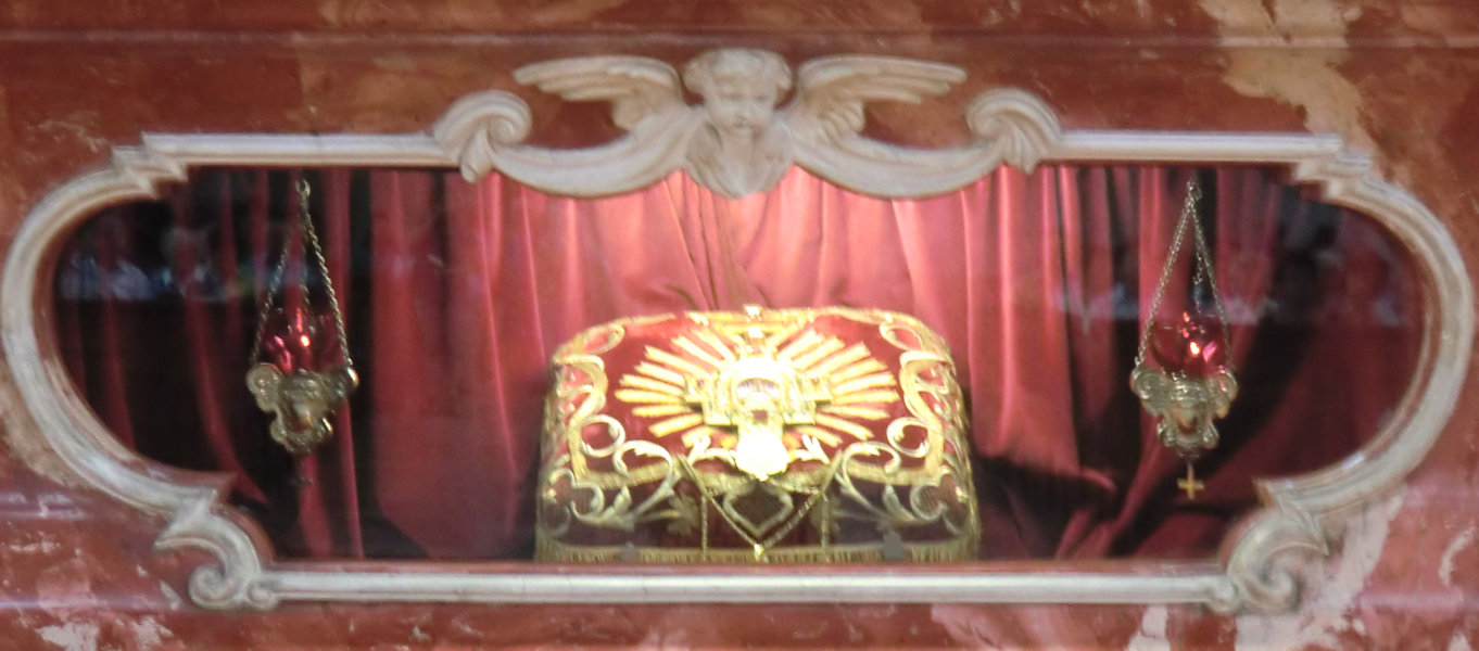 Heilig-Blut-Reliquie im Heilig-Blut-Altar von 1931, in der Klosterkirche in Weingarten