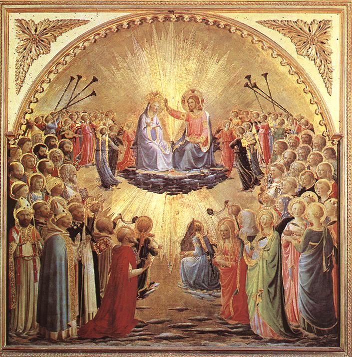 Fra Angelico: die Krönung der Maria, 1430 - 35, in der Galleria degli Uffizi in Florenz