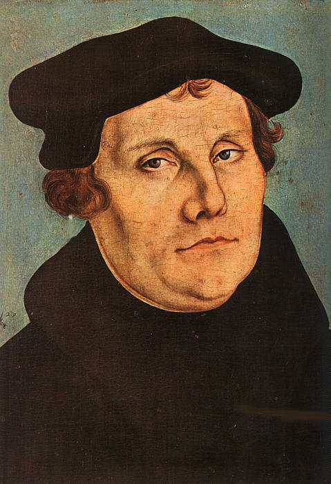 Lukas Cranach der Ältere: Portrait Martin Luther, 1529, in der Galleria degli Uffizi, Florenz