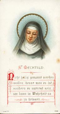 Andachtsbild. Inschrift: „Nicht heilig genannt werden wollen, bevor man es ist, sondern es zuerst sein, um dann in Wahrheit so zu heißen”, um 1900