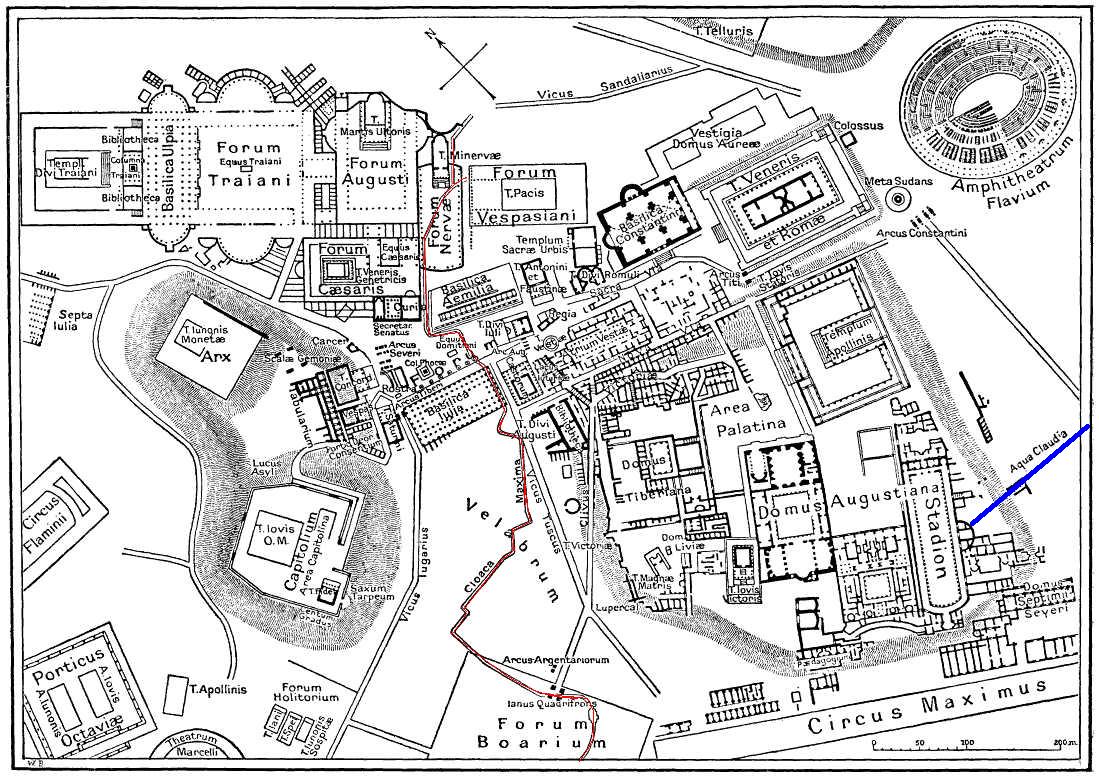 Cloaca Maxima im Forum Romanum und Umgebung