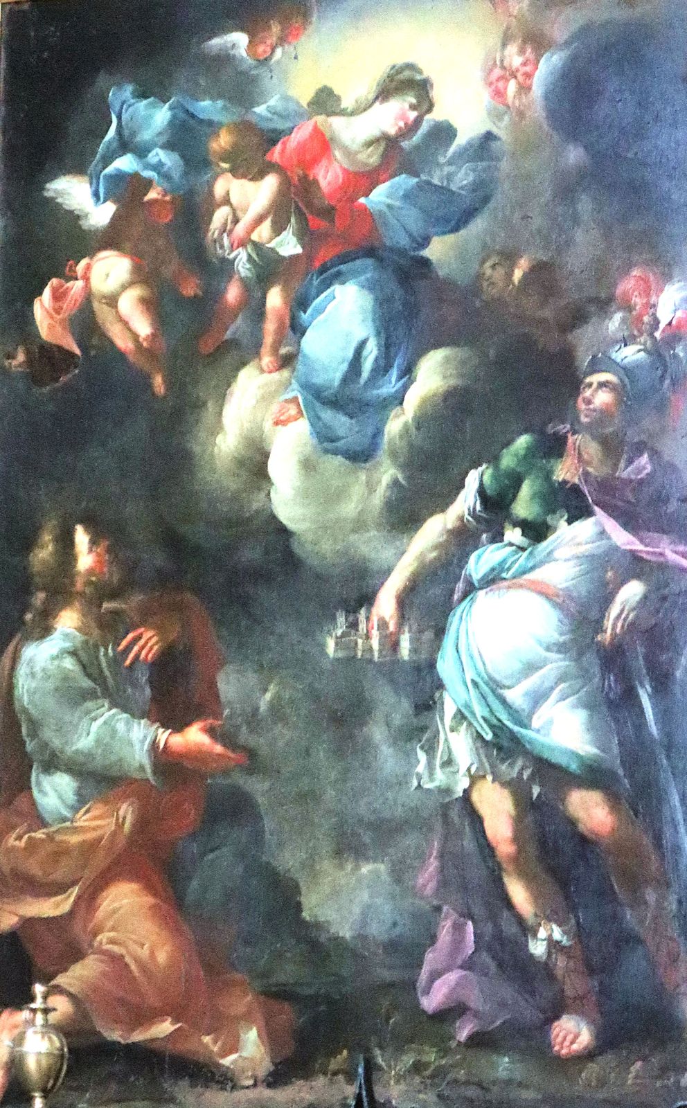 Altarbild: Theobald Roggeri (links) und Secundus vor Maria, nach 1694, in der Kathedrale in Asti 