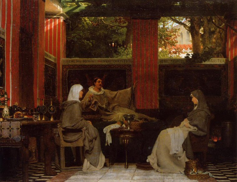 Sir Lawrence Alma-Tadema: Venantius Fortunatus liest Radegund vor, 1862, im Museum in Dordrecht in den Niederlanden