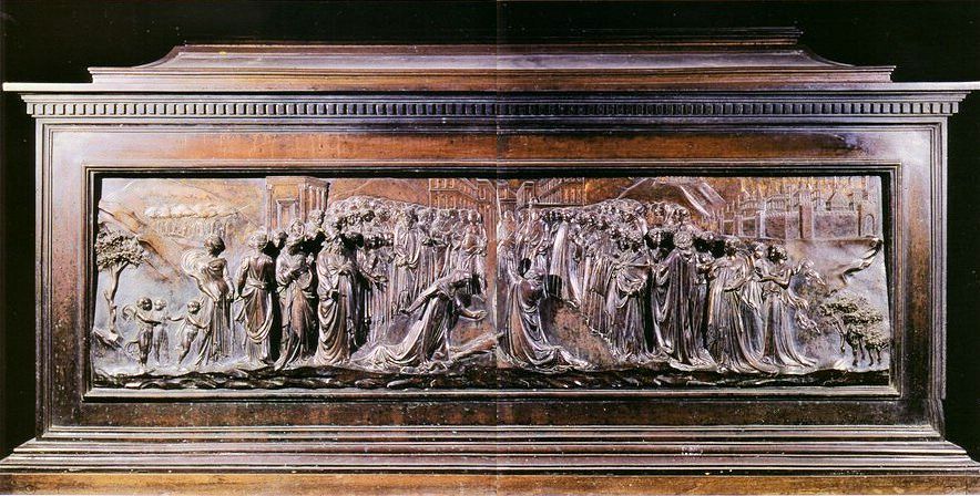 Lorenzo Ghiberti: Bronzesarkophag für Zenobius, 1432 - 42, in der Kathedrale Santa Maria del Fiore in Florenz